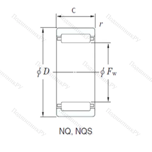 Подшипник игольчатый радиальный NQ 15/12