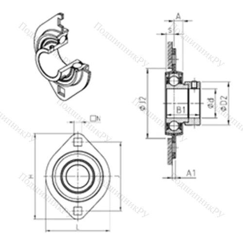 Подшипниковый узел шариковый радиальный ESPFL 204