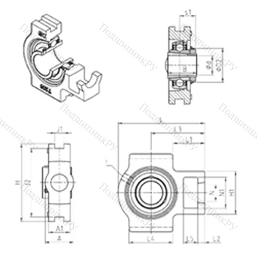 Подшипниковый узел шариковый радиальный UKT 318H