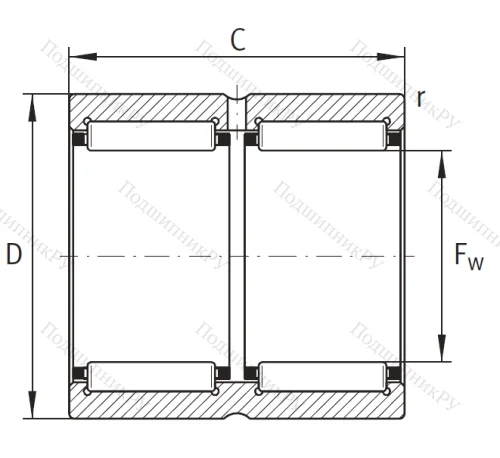 Игольчатый подшипник RNA 6908 ZW XL от производителя  INA