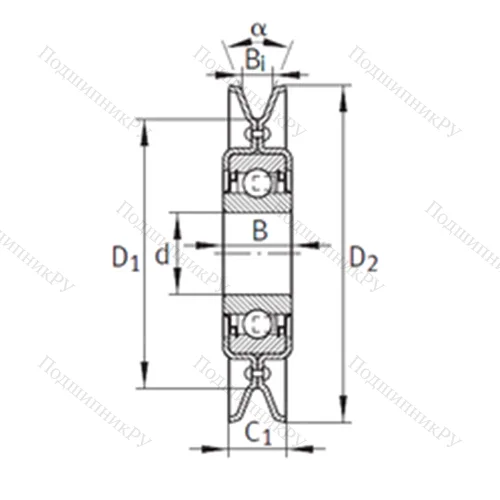 Подшипниковый узел шариковый радиальный RSRA 13-129-L 0-L 114