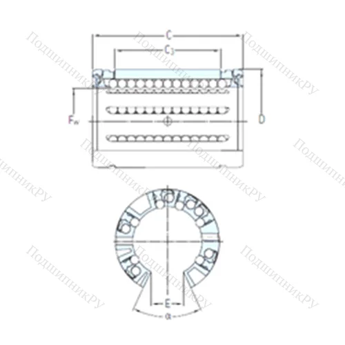 Подшипник шариковый линейный LBCT 20 A-2LS
