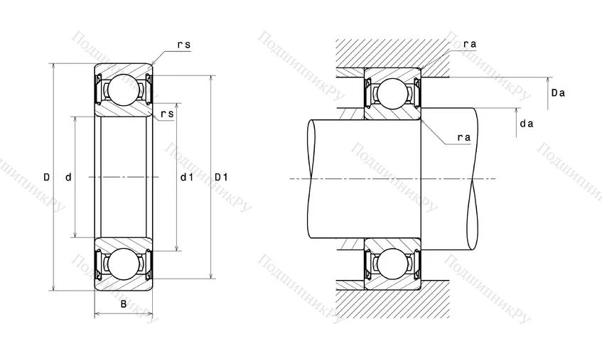 Высокотемпературный  подшипник 6003 FT 150ZZ