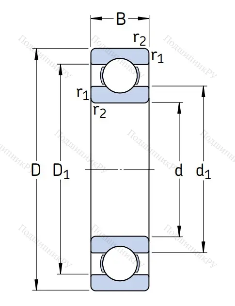 Однорядный шариковый подшипник 6304 TN 9/C 4