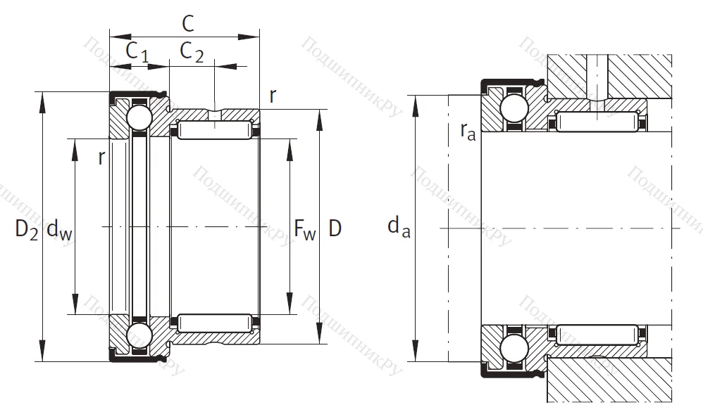 Комбинированный подшипник NKX 35 Z XL LXQLZR7M59