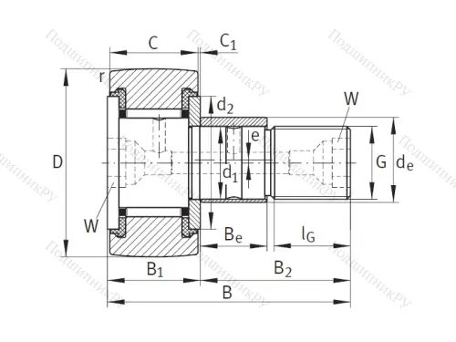 Подшипник KRE 30 PP A от производителя  INA