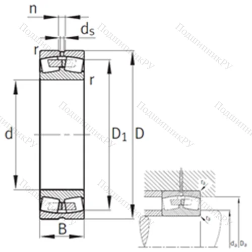 Подшипник роликовый радиальный самоцентрирующийся 24164-B-K 30