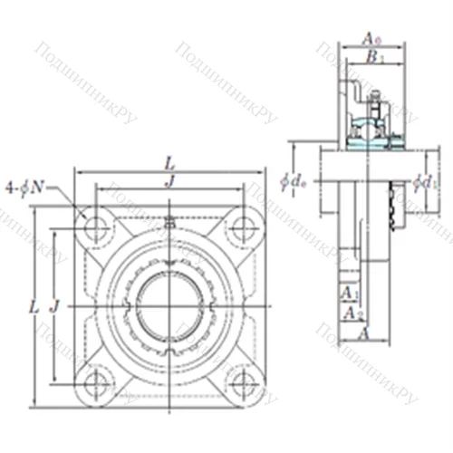 Подшипниковый узел шариковый радиальный UKFX 12