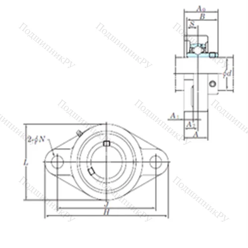 Подшипниковый узел шариковый радиальный UCFL 209-27 от производителя  KOYO