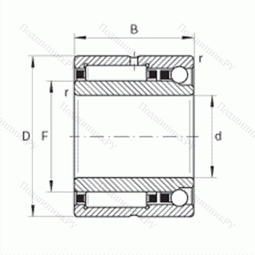 Шарикоподшипник радиально-упорный комбинированный с игольчатыми роликами NKIA 5904