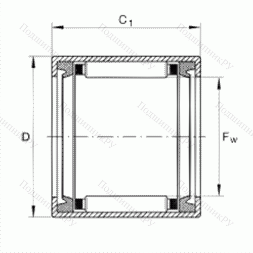 Подшипник роликовый игольчатый с одним наружным штампованным кольцом SCH 710-PP
